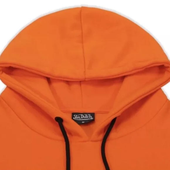 Von Dutch Original Unisex Orange/Black Raised Logo Hoodie/Pullover | NEW/NWT!!🔥 - Picture 3 of 10